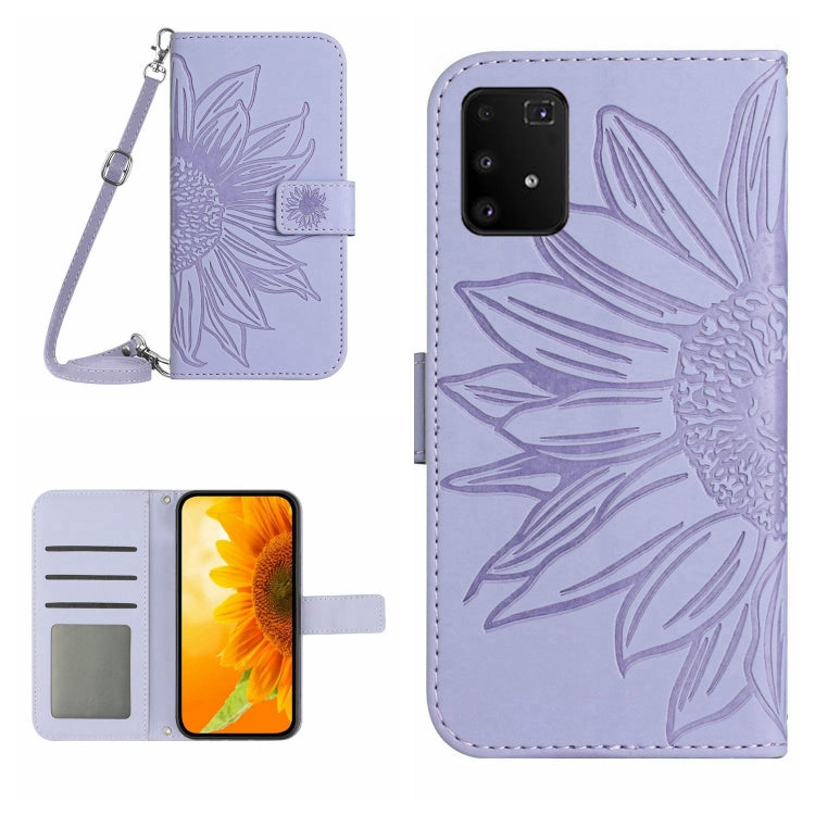 Skin Feel Custodia per cellulare in pelle con motivo a fiori di sole, For Samsung Galaxy A82 5G, For Samsung Galaxy A91/S10 Lite