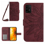 Skin Feel Custodia per cellulare in pelle con motivo a fiori di sole, For Samsung Galaxy A82 5G, For Samsung Galaxy A91/S10 Lite