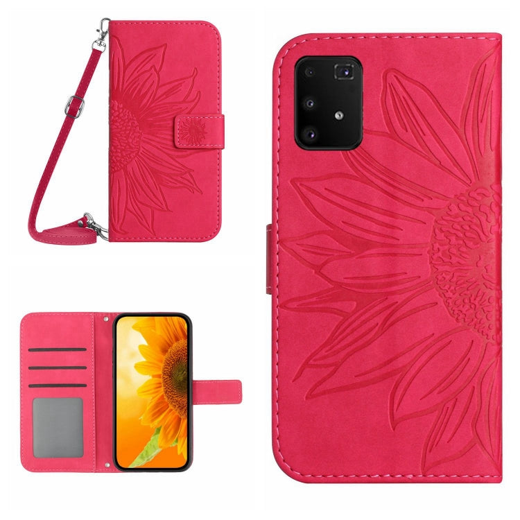 Skin Feel Custodia per cellulare in pelle con motivo a fiori di sole, For Samsung Galaxy A82 5G, For Samsung Galaxy A91/S10 Lite