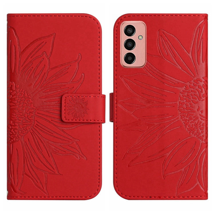 Skin Feel Custodia per cellulare in pelle con motivo a fiori di sole, For Samsung Galaxy M13, For Samsung Galaxy M21/M30S