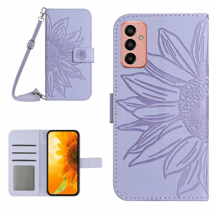Skin Feel Custodia per cellulare in pelle con motivo a fiori di sole, For Samsung Galaxy M13, For Samsung Galaxy M21/M30S