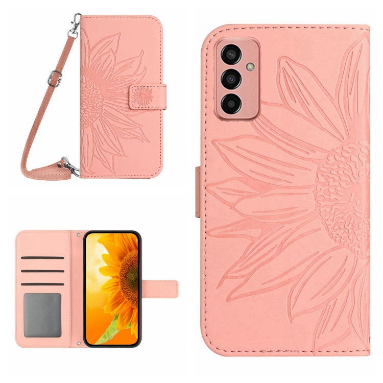 Skin Feel Custodia per cellulare in pelle con motivo a fiori di sole, For Samsung Galaxy M13, For Samsung Galaxy M21/M30S