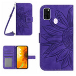 Skin Feel Custodia per cellulare in pelle con motivo a fiori di sole, For Samsung Galaxy M13, For Samsung Galaxy M21/M30S