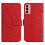 Skin Feel Custodia per cellulare in pelle con motivo a fiori di sole, For Samsung Galaxy M23 5G, For Samsung Galaxy M31/M21S