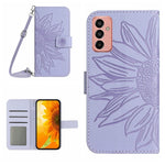 Skin Feel Custodia per cellulare in pelle con motivo a fiori di sole, For Samsung Galaxy M23 5G, For Samsung Galaxy M31/M21S