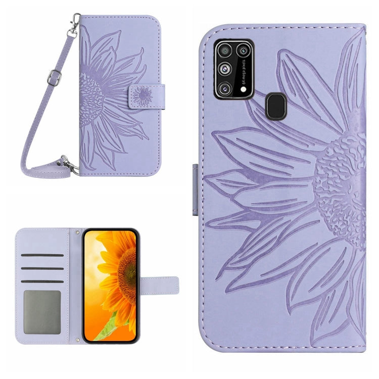 Skin Feel Custodia per cellulare in pelle con motivo a fiori di sole, For Samsung Galaxy M23 5G, For Samsung Galaxy M31/M21S