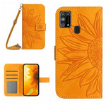 Skin Feel Custodia per cellulare in pelle con motivo a fiori di sole, For Samsung Galaxy M23 5G, For Samsung Galaxy M31/M21S
