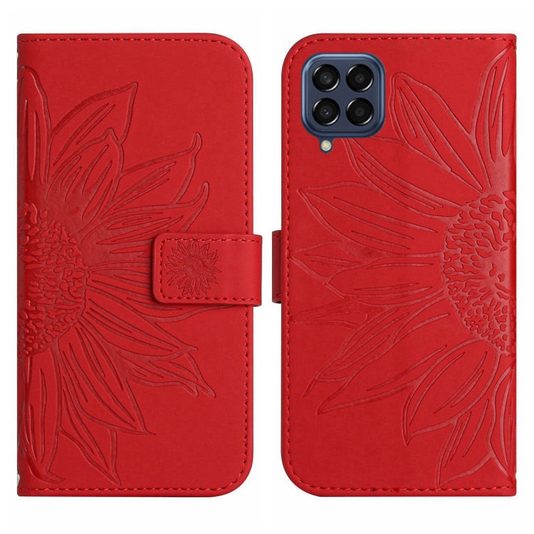 Skin Feel Custodia per cellulare in pelle con motivo a fiori di sole, For Samsung Galaxy M33 5G, For Samsung Galaxy M51