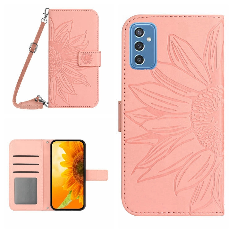 Skin Feel Custodia per cellulare in pelle con motivo a fiori di sole, For Samsung Galaxy M52 5G, For Samsung Galaxy M53 5G