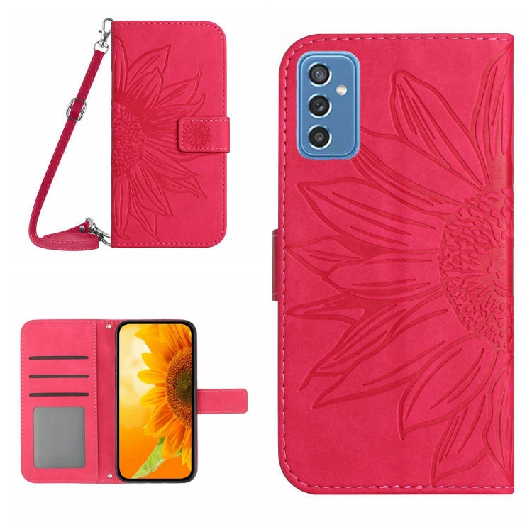 Skin Feel Custodia per cellulare in pelle con motivo a fiori di sole, For Samsung Galaxy M52 5G, For Samsung Galaxy M53 5G