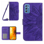 Skin Feel Custodia per cellulare in pelle con motivo a fiori di sole, For Samsung Galaxy M52 5G, For Samsung Galaxy M53 5G