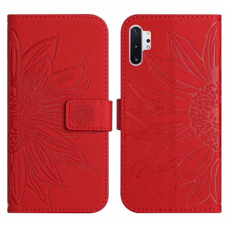Skin Feel Custodia per cellulare in pelle con motivo a fiori di sole, For Samsung Galaxy Note10+, For Samsung Galaxy Note20