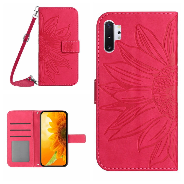 Skin Feel Custodia per cellulare in pelle con motivo a fiori di sole, For Samsung Galaxy Note10+, For Samsung Galaxy Note20