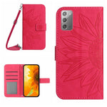 Skin Feel Custodia per cellulare in pelle con motivo a fiori di sole, For Samsung Galaxy Note10+, For Samsung Galaxy Note20