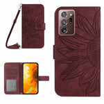 Skin Feel Custodia per cellulare in pelle con motivo a fiori di sole, For Samsung Galaxy Note20 Ultra, For Samsung Galaxy S7 Edge