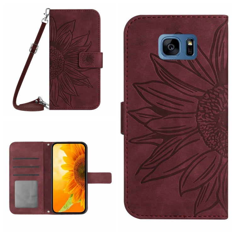 Skin Feel Custodia per cellulare in pelle con motivo a fiori di sole, For Samsung Galaxy Note20 Ultra, For Samsung Galaxy S7 Edge