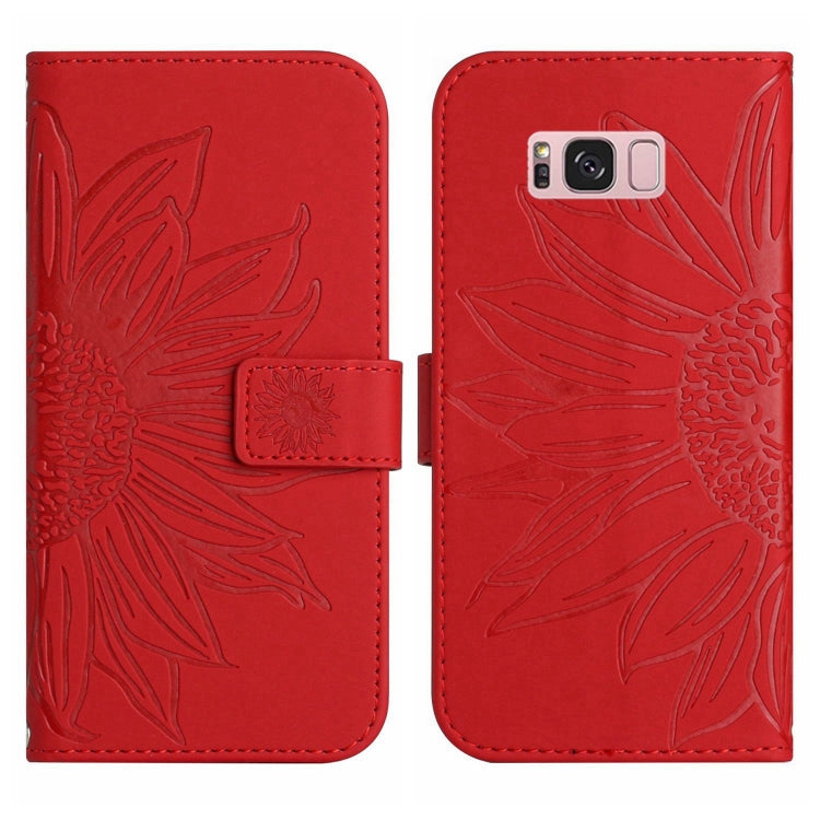 Skin Feel Custodia per cellulare in pelle con motivo a fiori di sole, For Samsung Galaxy S8, For Samsung Galaxy S8+