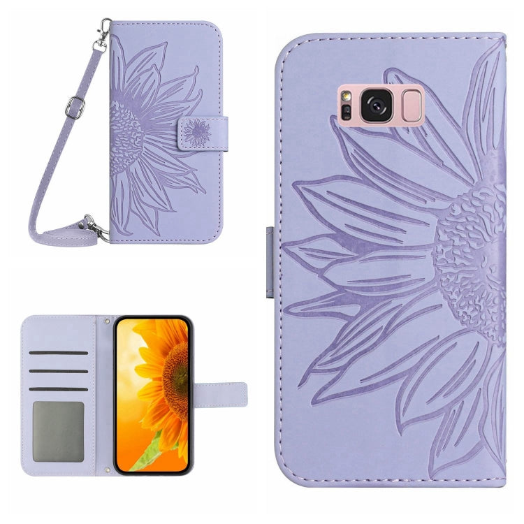 Skin Feel Custodia per cellulare in pelle con motivo a fiori di sole, For Samsung Galaxy S8, For Samsung Galaxy S8+