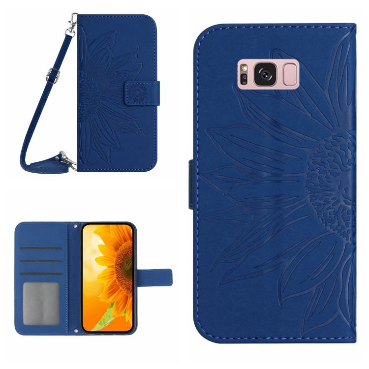 Skin Feel Custodia per cellulare in pelle con motivo a fiori di sole, For Samsung Galaxy S8, For Samsung Galaxy S8+
