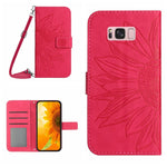 Skin Feel Custodia per cellulare in pelle con motivo a fiori di sole, For Samsung Galaxy S8, For Samsung Galaxy S8+