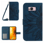 Skin Feel Custodia per cellulare in pelle con motivo a fiori di sole, For Samsung Galaxy S8, For Samsung Galaxy S8+