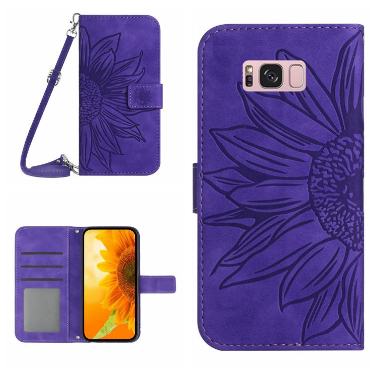 Skin Feel Custodia per cellulare in pelle con motivo a fiori di sole, For Samsung Galaxy S8, For Samsung Galaxy S8+