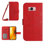 Skin Feel Custodia per cellulare in pelle con motivo a fiori di sole, For Samsung Galaxy S8, For Samsung Galaxy S8+