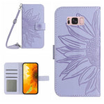 Skin Feel Custodia per cellulare in pelle con motivo a fiori di sole, For Samsung Galaxy S8, For Samsung Galaxy S8+