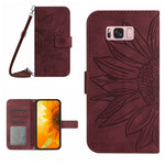 Skin Feel Custodia per cellulare in pelle con motivo a fiori di sole, For Samsung Galaxy S8, For Samsung Galaxy S8+