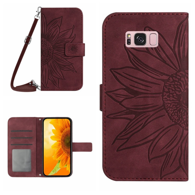 Skin Feel Custodia per cellulare in pelle con motivo a fiori di sole, For Samsung Galaxy S8, For Samsung Galaxy S8+