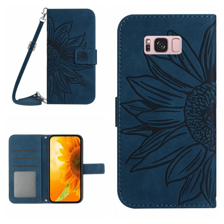 Skin Feel Custodia per cellulare in pelle con motivo a fiori di sole, For Samsung Galaxy S8, For Samsung Galaxy S8+