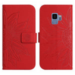 Skin Feel Custodia per cellulare in pelle con motivo a fiori di sole, For Samsung Galaxy S9, For Samsung Galaxy S9+