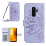 Skin Feel Custodia per cellulare in pelle con motivo a fiori di sole, For Samsung Galaxy S9, For Samsung Galaxy S9+