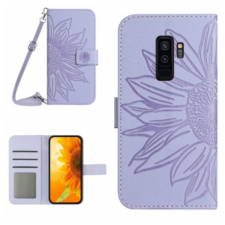 Skin Feel Custodia per cellulare in pelle con motivo a fiori di sole, For Samsung Galaxy S9, For Samsung Galaxy S9+