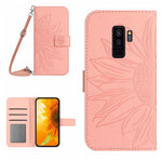 Skin Feel Custodia per cellulare in pelle con motivo a fiori di sole, For Samsung Galaxy S9, For Samsung Galaxy S9+