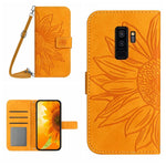 Skin Feel Custodia per cellulare in pelle con motivo a fiori di sole, For Samsung Galaxy S9, For Samsung Galaxy S9+