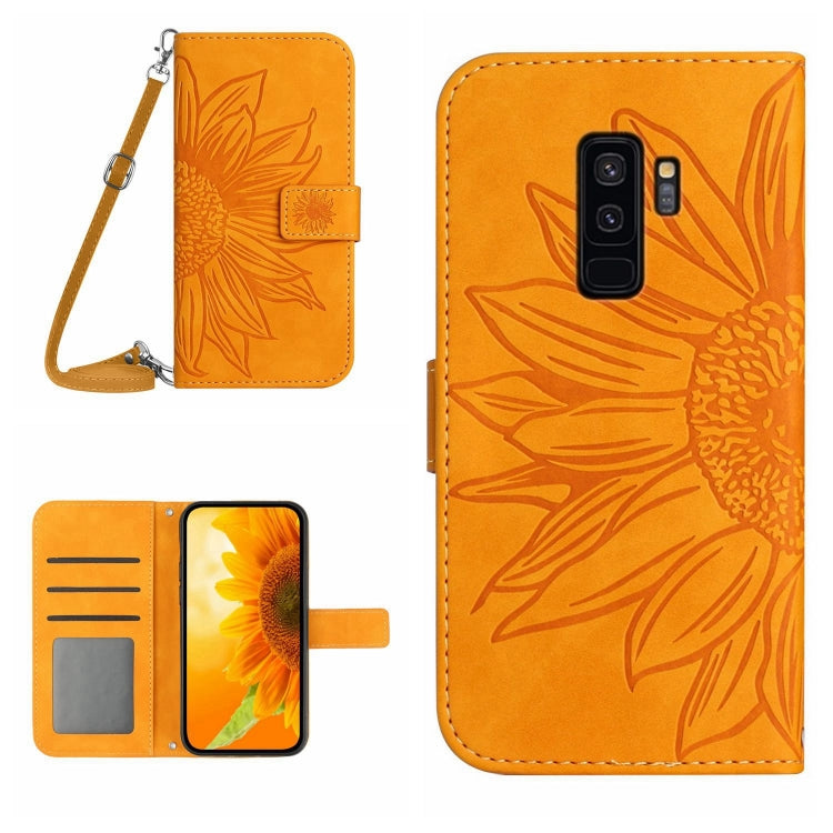 Skin Feel Custodia per cellulare in pelle con motivo a fiori di sole, For Samsung Galaxy S9, For Samsung Galaxy S9+