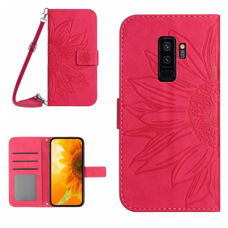 Skin Feel Custodia per cellulare in pelle con motivo a fiori di sole, For Samsung Galaxy S9, For Samsung Galaxy S9+