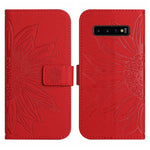 Skin Feel Custodia per cellulare in pelle con motivo a fiori di sole, For Samsung Galaxy S10, For Samsung Galaxy S10+