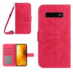 Skin Feel Custodia per cellulare in pelle con motivo a fiori di sole, For Samsung Galaxy S10, For Samsung Galaxy S10+