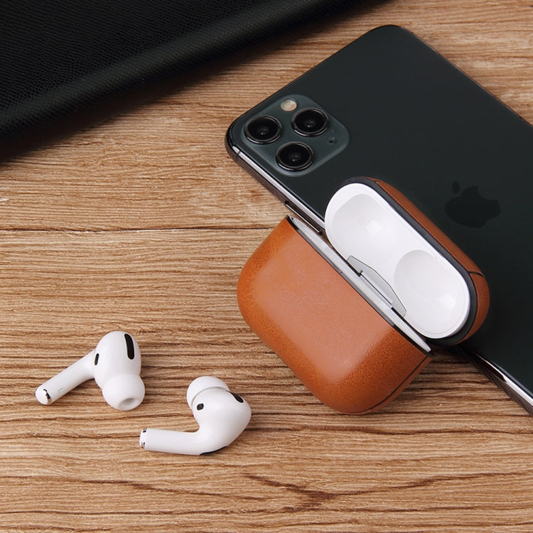 Custodia in pelle PU per AirPods Pro e 1/2 con moschettone