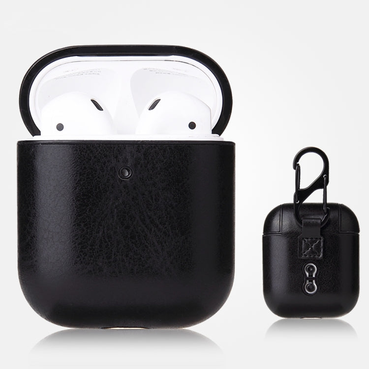 Custodia in pelle PU per AirPods Pro e 1/2 con moschettone