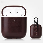 Custodia in pelle PU per AirPods Pro e 1/2 con moschettone