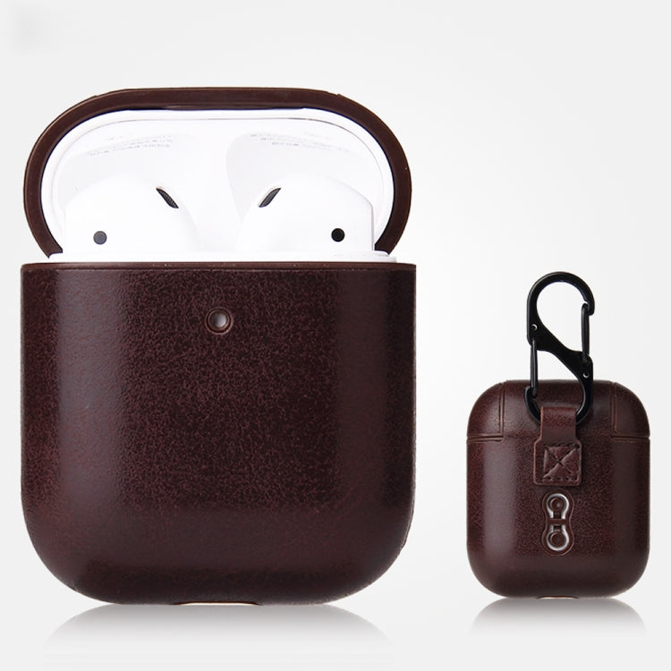 Custodia in pelle PU per AirPods Pro e 1/2 con moschettone