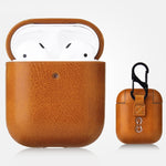 Custodia in pelle PU per AirPods Pro e 1/2 con moschettone