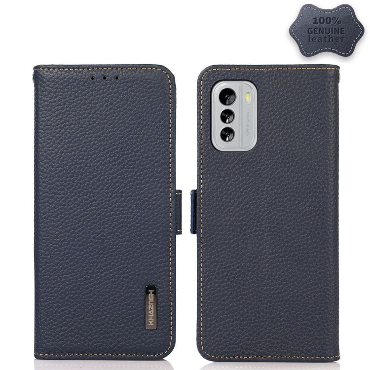 KHAZNEH Custodia per telefono RFID in vera pelle Litchi magnetica laterale, For Nokia G60 5G, For Samsung Galaxy S23+ 5G, For Samsung Galaxy S23 5G, For Samsung Galaxy S23 Ultra 5G