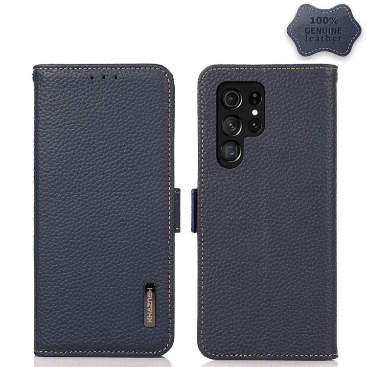 KHAZNEH Custodia per telefono RFID in vera pelle Litchi magnetica laterale, For Nokia G60 5G, For Samsung Galaxy S23+ 5G, For Samsung Galaxy S23 5G, For Samsung Galaxy S23 Ultra 5G