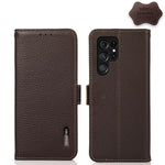 KHAZNEH Custodia per telefono RFID in vera pelle Litchi magnetica laterale, For Nokia G60 5G, For Samsung Galaxy S23+ 5G, For Samsung Galaxy S23 5G, For Samsung Galaxy S23 Ultra 5G