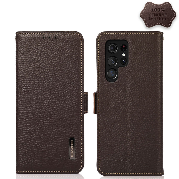 KHAZNEH Custodia per telefono RFID in vera pelle Litchi magnetica laterale, For Nokia G60 5G, For Samsung Galaxy S23+ 5G, For Samsung Galaxy S23 5G, For Samsung Galaxy S23 Ultra 5G