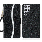 Custodia per telefono in pelle con glitter polvere, For Samsung Galaxy S23 5G, For Samsung Galaxy S23+ 5G, For Samsung Galaxy S23 Ultra 5G, For Samsung Galaxy A14 5G